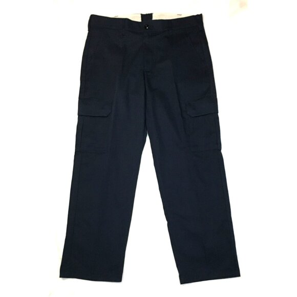 New Red Cap Industrial Cargo Pants Navy Blue Men's Work Tag 34 x 30 FIT 36 x 30 - Picture 2 of 9